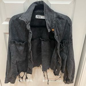 Zara cropped denim jacket